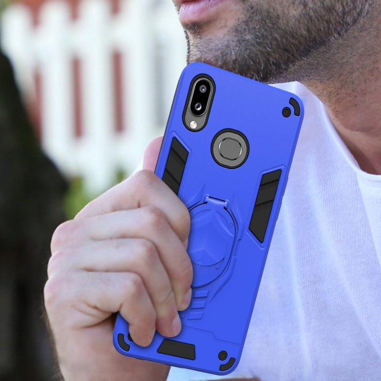 For Samsung Galaxy A10s 2 in 1 Armor Knight Series PC + TPU Protective Case with Invisible Holder