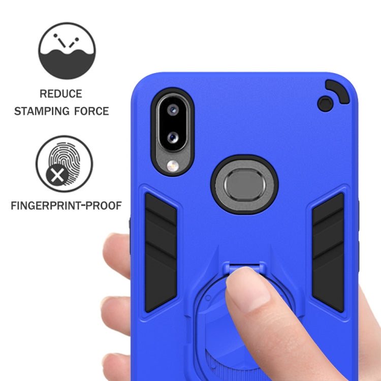 For Samsung Galaxy A10s 2 in 1 Armor Knight Series PC + TPU Protective Case with Invisible Holder