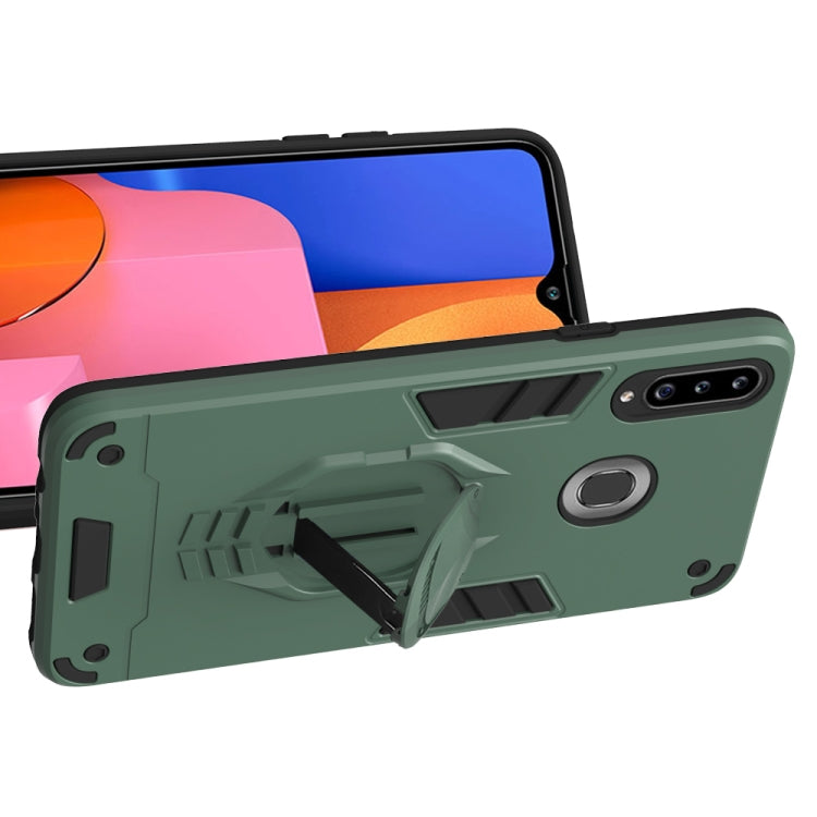 For Samsung Galaxy A20s 2 in 1 Armor Knight Series PC + TPU Protective Case with Invisible Holder