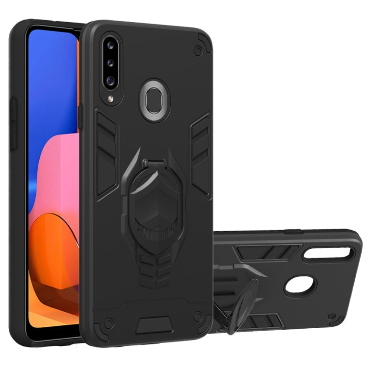 For Samsung Galaxy A20s 2 in 1 Armor Knight Series PC + TPU Protective Case with Invisible Holder