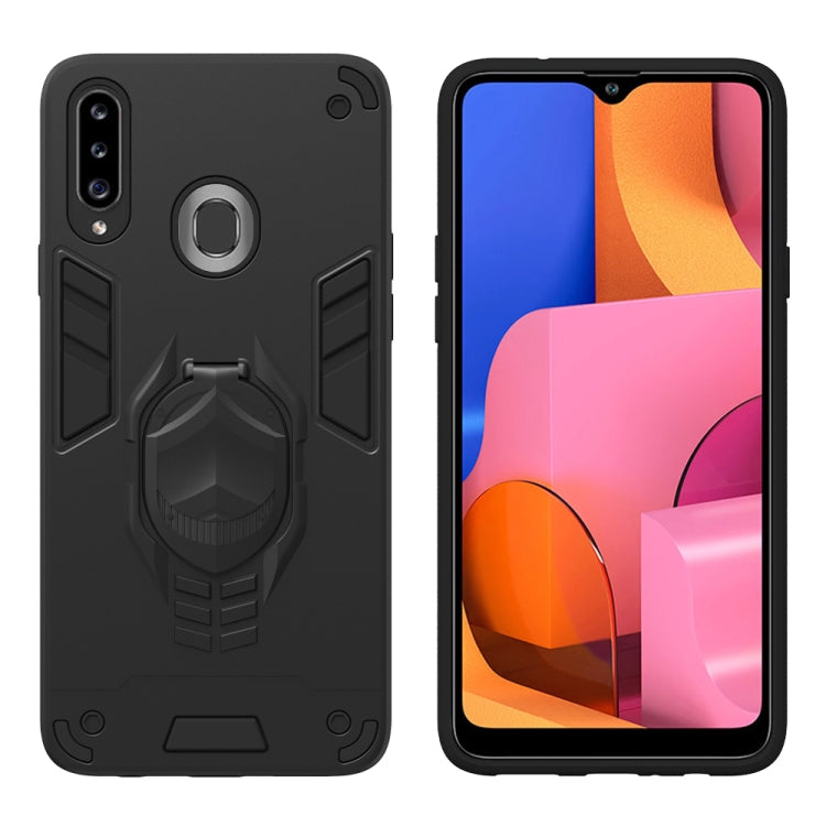 For Samsung Galaxy A20s 2 in 1 Armor Knight Series PC + TPU Protective Case with Invisible Holder