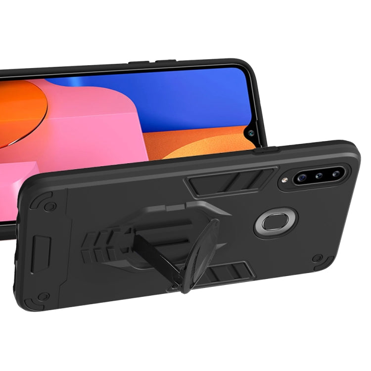 For Samsung Galaxy A20s 2 in 1 Armor Knight Series PC + TPU Protective Case with Invisible Holder