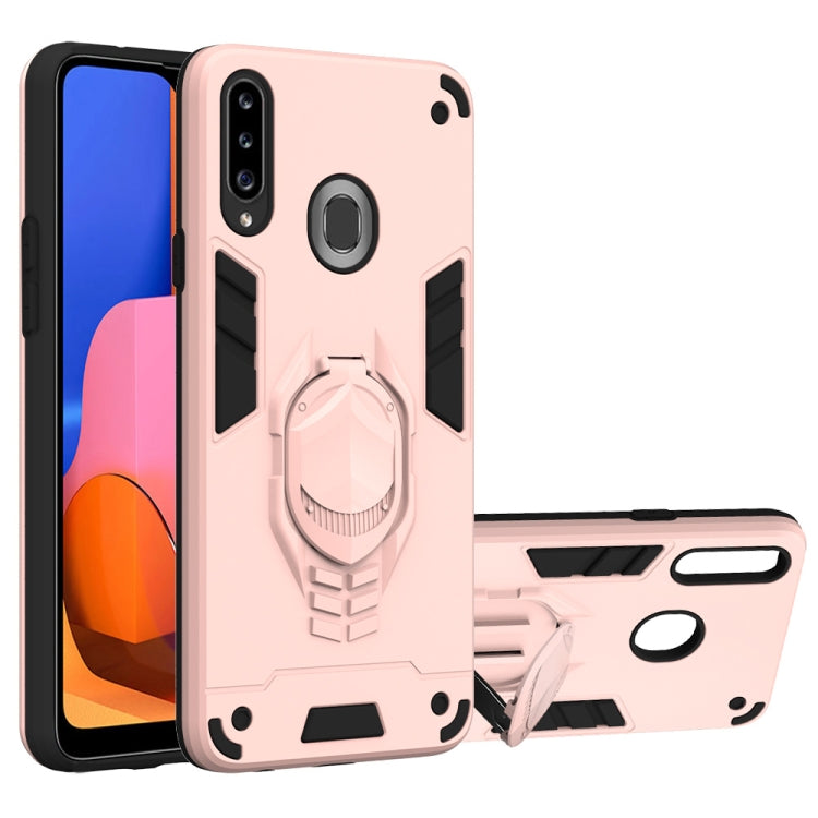 For Samsung Galaxy A20s 2 in 1 Armor Knight Series PC + TPU Protective Case with Invisible Holder