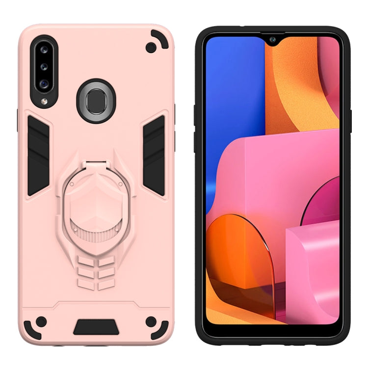 For Samsung Galaxy A20s 2 in 1 Armor Knight Series PC + TPU Protective Case with Invisible Holder
