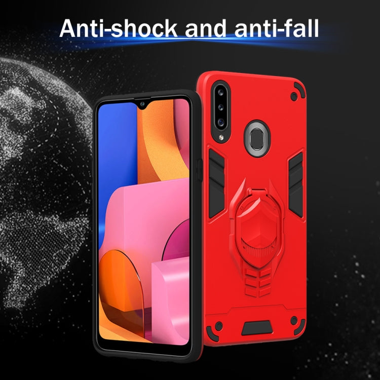 For Samsung Galaxy A20s 2 in 1 Armor Knight Series PC + TPU Protective Case with Invisible Holder