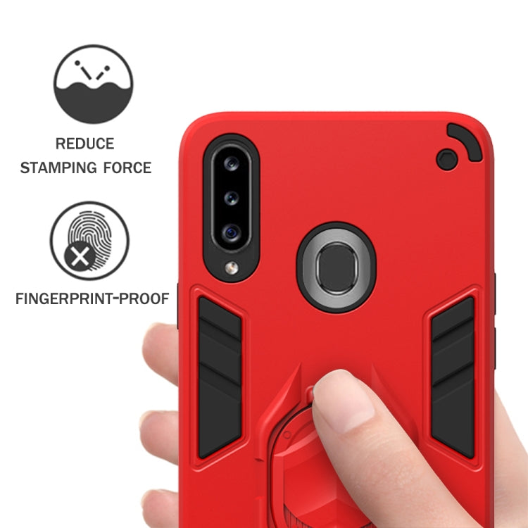 For Samsung Galaxy A20s 2 in 1 Armor Knight Series PC + TPU Protective Case with Invisible Holder