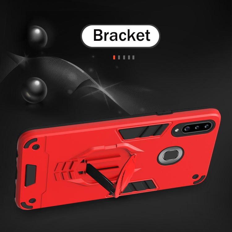 For Samsung Galaxy A20s 2 in 1 Armor Knight Series PC + TPU Protective Case with Invisible Holder