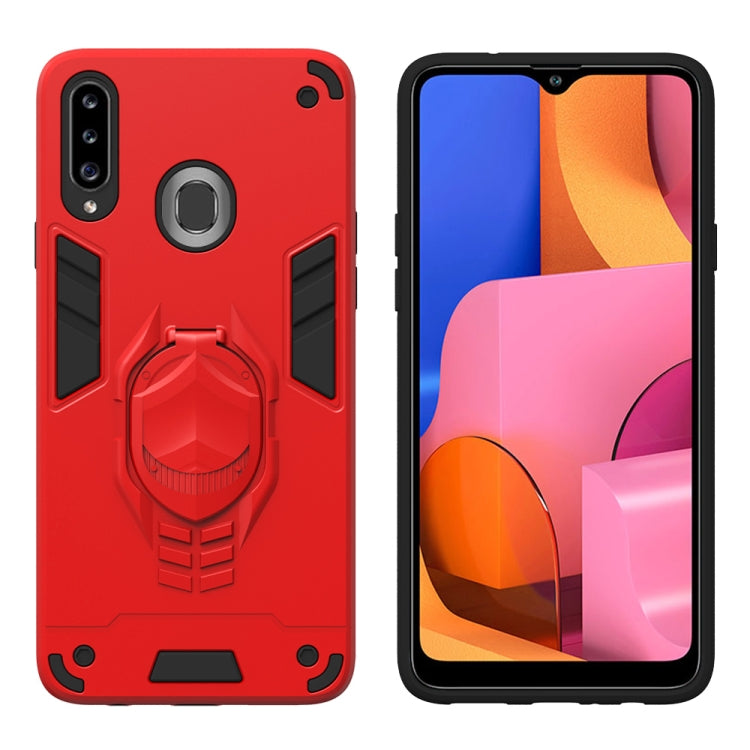 For Samsung Galaxy A20s 2 in 1 Armor Knight Series PC + TPU Protective Case with Invisible Holder