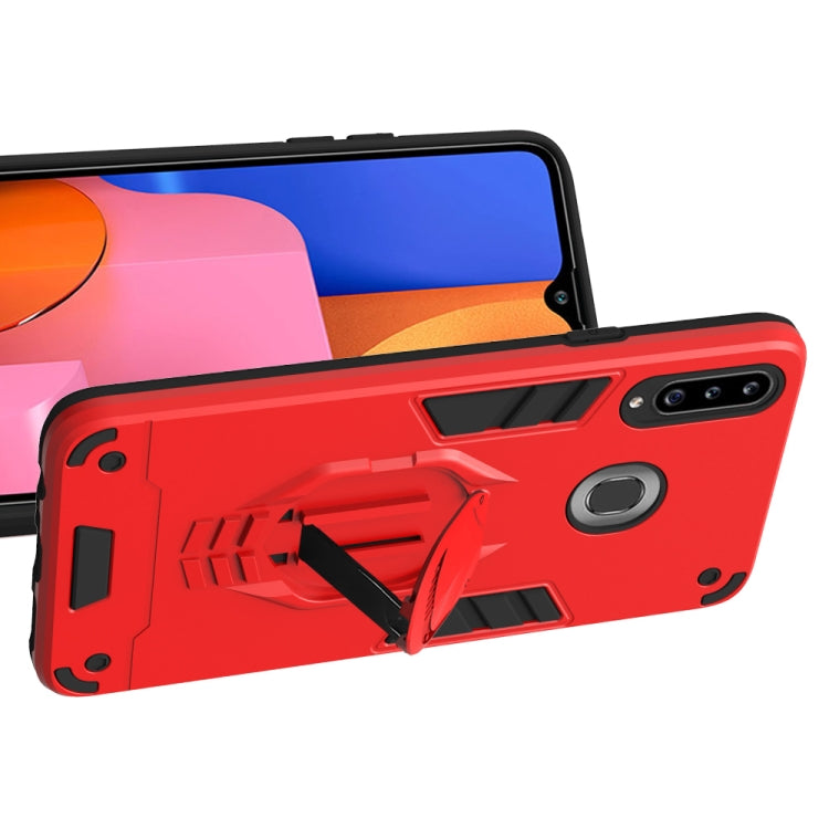 For Samsung Galaxy A20s 2 in 1 Armor Knight Series PC + TPU Protective Case with Invisible Holder