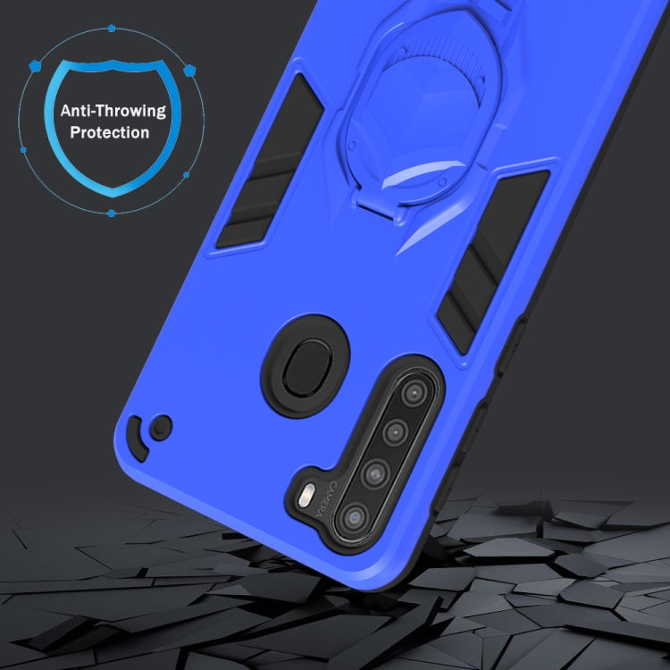 For Samsung Galaxy A21 2 in 1 Armor Knight Series PC + TPU Protective Case with Invisible Holder