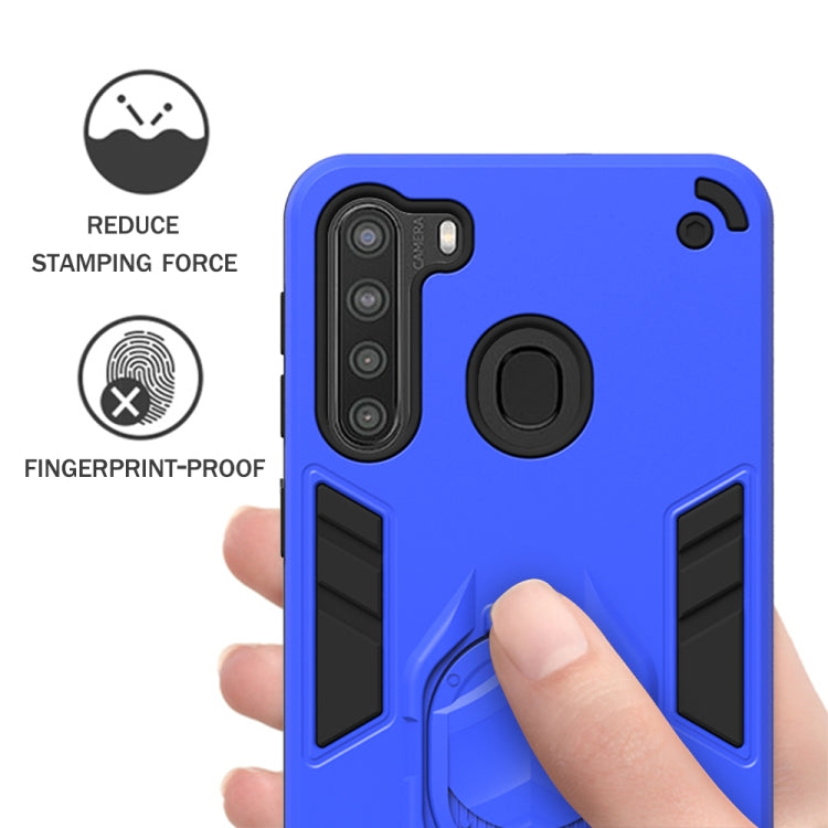 For Samsung Galaxy A21 2 in 1 Armor Knight Series PC + TPU Protective Case with Invisible Holder
