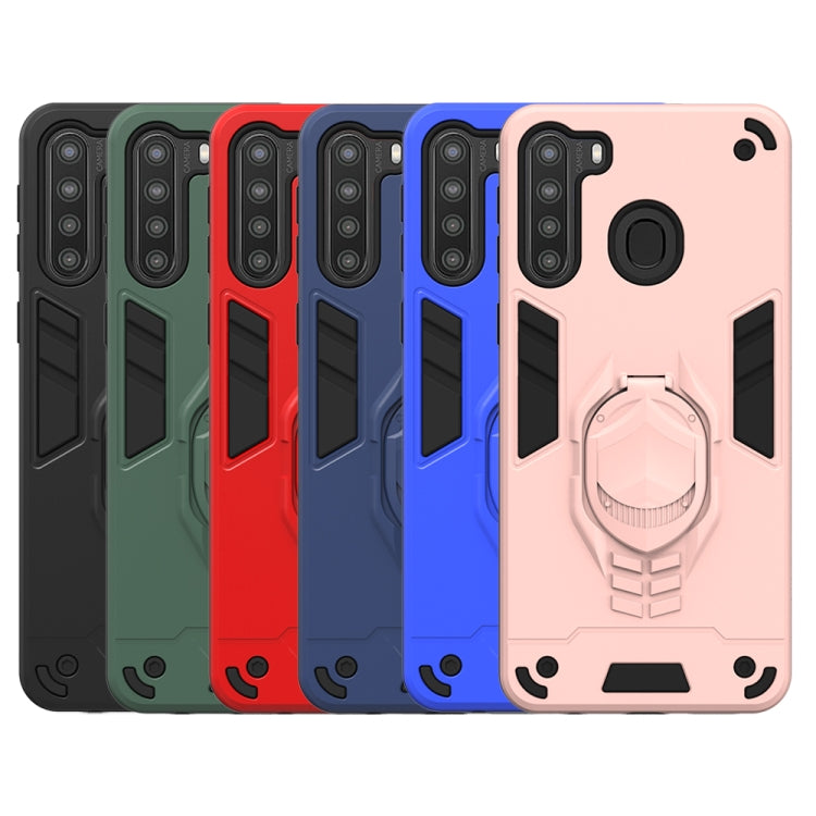 For Samsung Galaxy A21 2 in 1 Armor Knight Series PC + TPU Protective Case with Invisible Holder