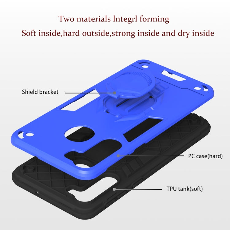 For Samsung Galaxy A21 2 in 1 Armor Knight Series PC + TPU Protective Case with Invisible Holder