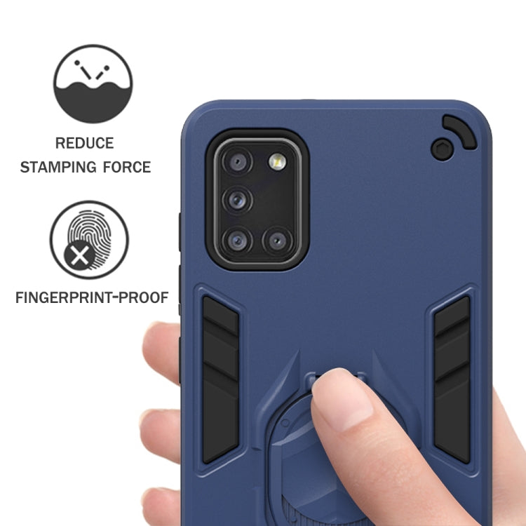 For Samsung Galaxy A31 2 in 1 Armor Knight Series PC + TPU Protective Case with Invisible Holder