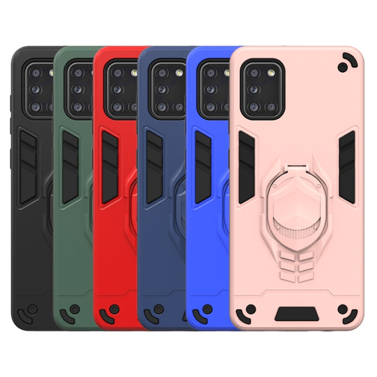 For Samsung Galaxy A31 2 in 1 Armor Knight Series PC + TPU Protective Case with Invisible Holder