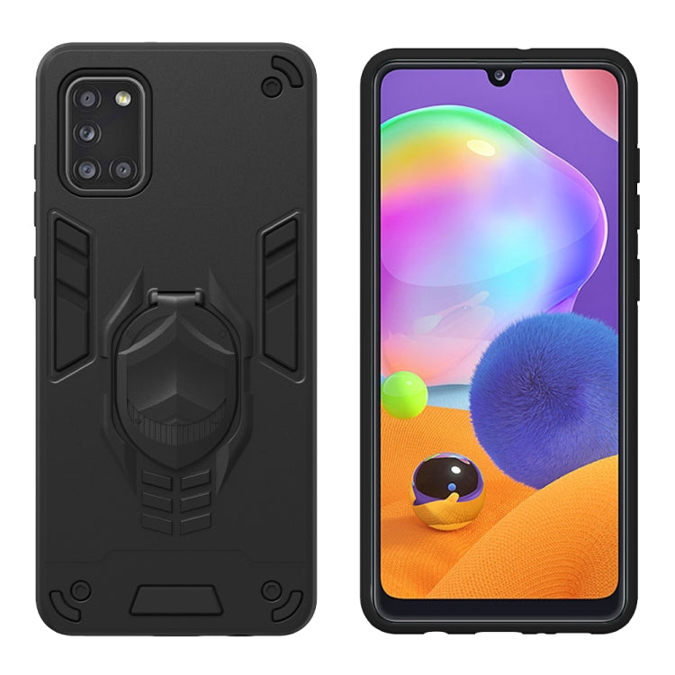 For Samsung Galaxy A31 2 in 1 Armor Knight Series PC + TPU Protective Case with Invisible Holder