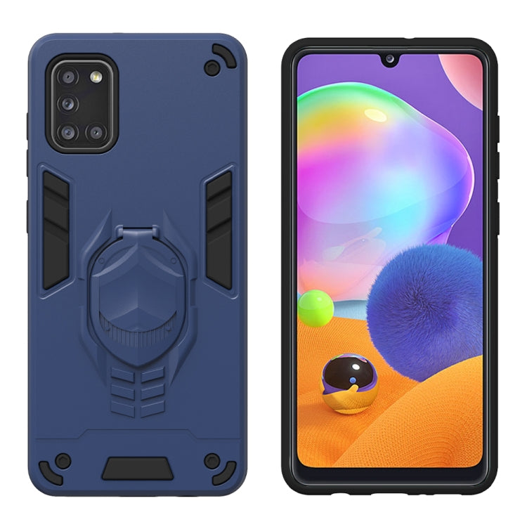 For Samsung Galaxy A31 2 in 1 Armor Knight Series PC + TPU Protective Case with Invisible Holder