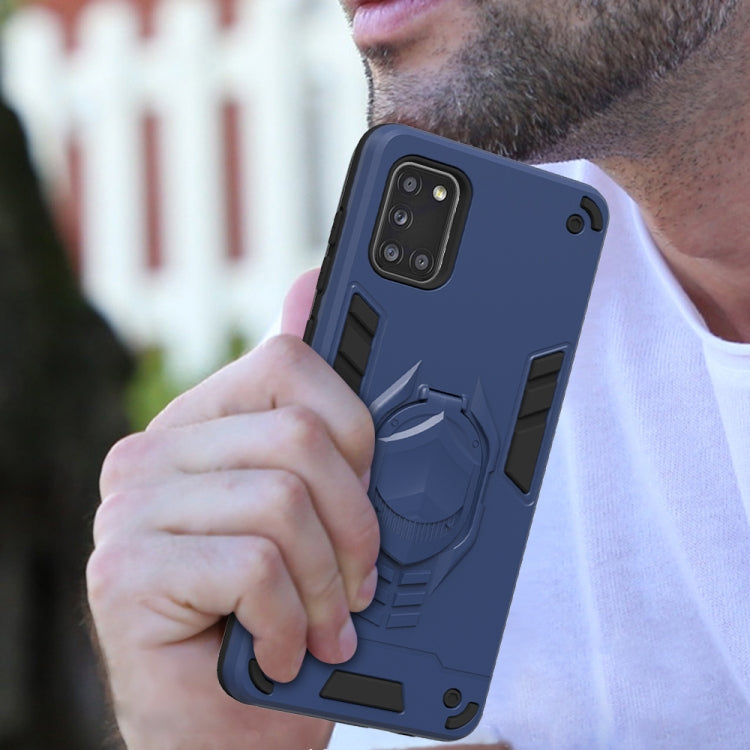 For Samsung Galaxy A31 2 in 1 Armor Knight Series PC + TPU Protective Case with Invisible Holder
