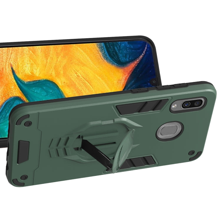For Samsung Galaxy A30 2 in 1 Armor Knight Series PC + TPU Protective Case with Invisible Holder