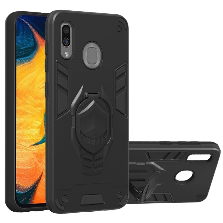 For Samsung Galaxy A30 2 in 1 Armor Knight Series PC + TPU Protective Case with Invisible Holder