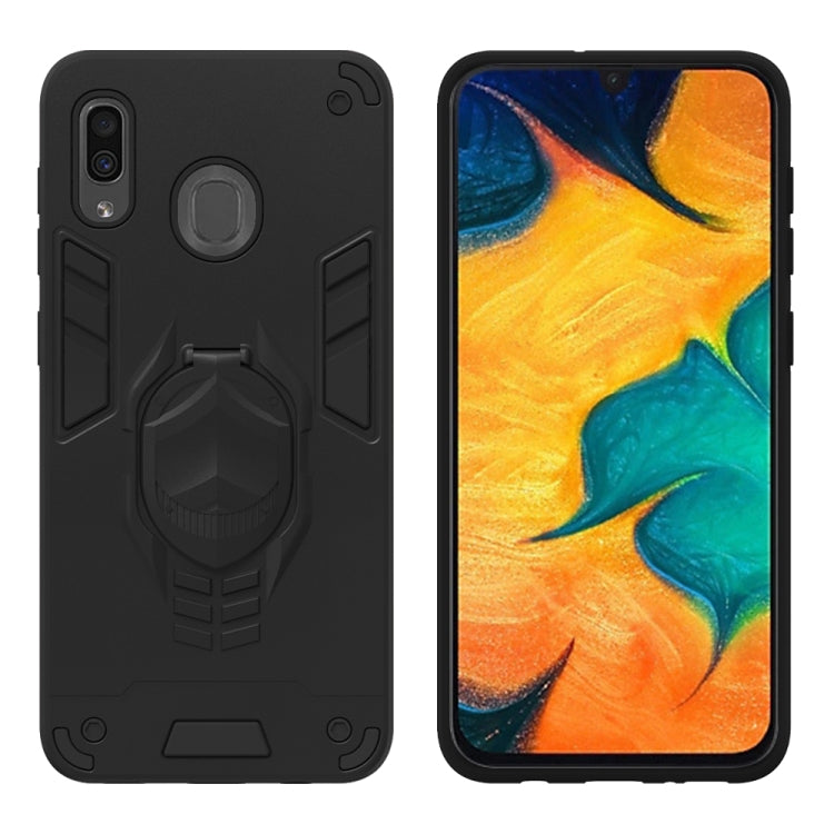 For Samsung Galaxy A30 2 in 1 Armor Knight Series PC + TPU Protective Case with Invisible Holder
