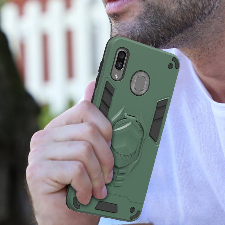 For Samsung Galaxy A30 2 in 1 Armor Knight Series PC + TPU Protective Case with Invisible Holder