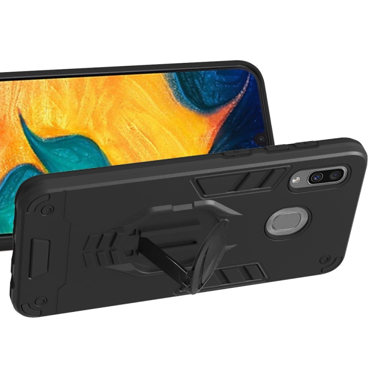 For Samsung Galaxy A30 2 in 1 Armor Knight Series PC + TPU Protective Case with Invisible Holder