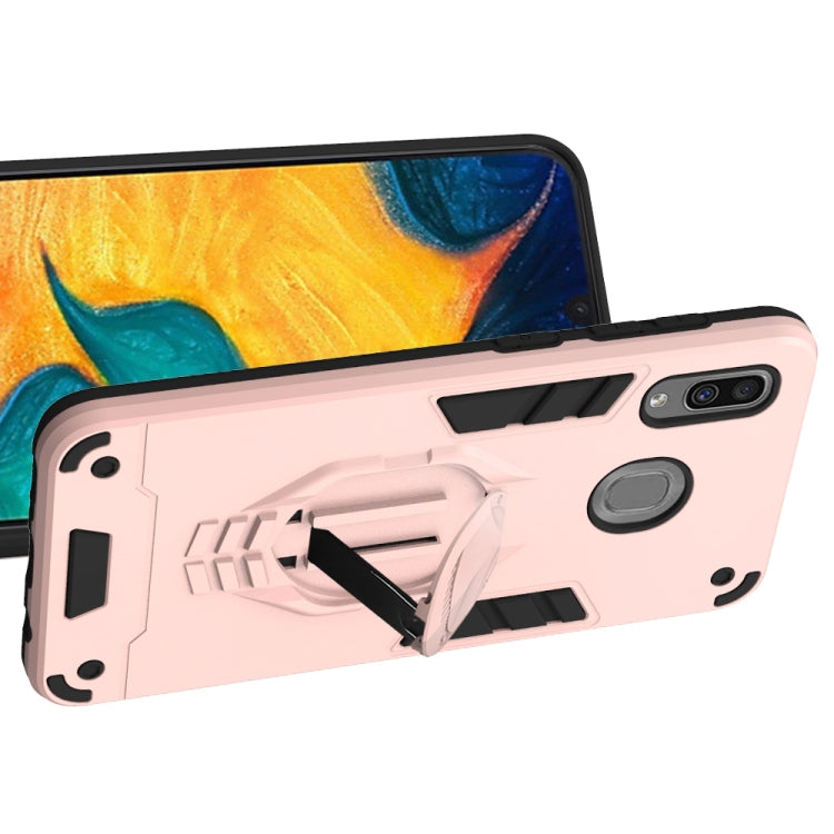 For Samsung Galaxy A30 2 in 1 Armor Knight Series PC + TPU Protective Case with Invisible Holder