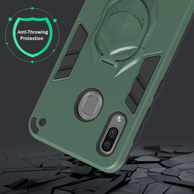 For Samsung Galaxy A30 2 in 1 Armor Knight Series PC + TPU Protective Case with Invisible Holder