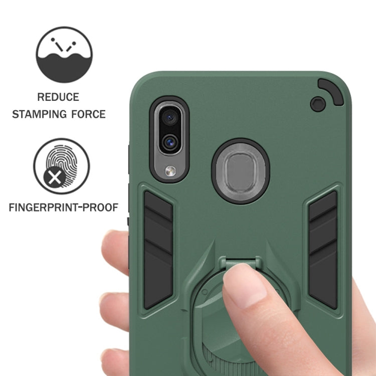 For Samsung Galaxy A30 2 in 1 Armor Knight Series PC + TPU Protective Case with Invisible Holder