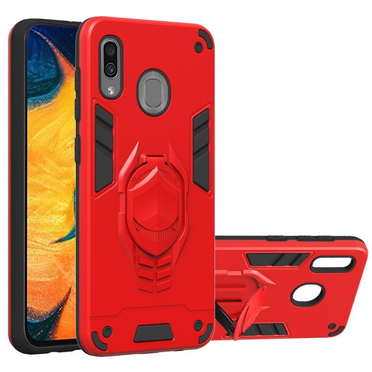 For Samsung Galaxy A30 2 in 1 Armor Knight Series PC + TPU Protective Case with Invisible Holder