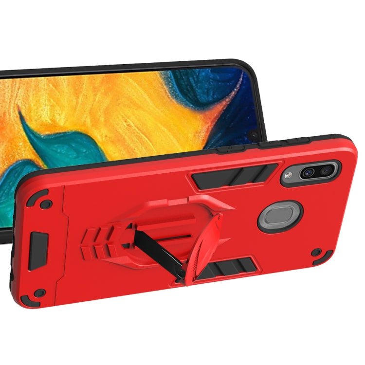 For Samsung Galaxy A30 2 in 1 Armor Knight Series PC + TPU Protective Case with Invisible Holder