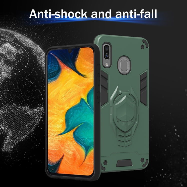 For Samsung Galaxy A30 2 in 1 Armor Knight Series PC + TPU Protective Case with Invisible Holder