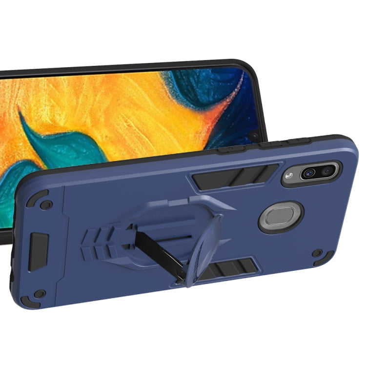 For Samsung Galaxy A30 2 in 1 Armor Knight Series PC + TPU Protective Case with Invisible Holder