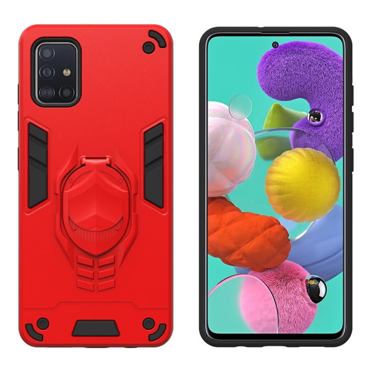 For Samsung Galaxy A50 2 in 1 Armor Knight Series PC + TPU Protective Case with Invisible Holder