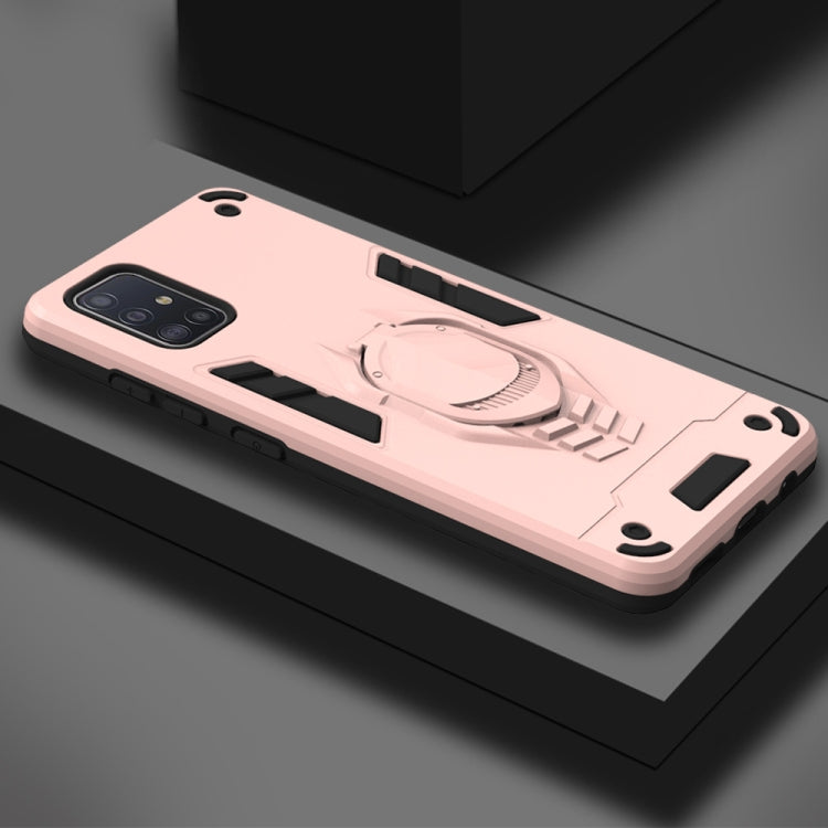 For Samsung Galaxy A51 2 in 1 Armor Knight Series PC + TPU Protective Case with Invisible Holder