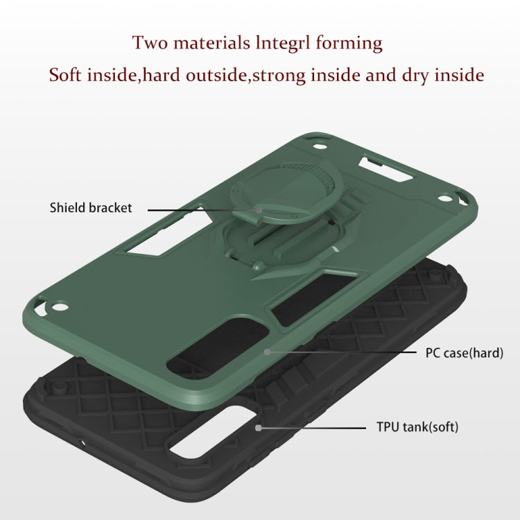 For Samsung Galaxy A70 2 in 1 Armor Knight Series PC + TPU Protective Case with Invisible Holder