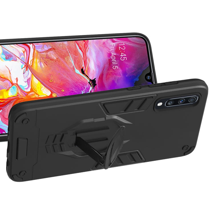 For Samsung Galaxy A70 2 in 1 Armor Knight Series PC + TPU Protective Case with Invisible Holder