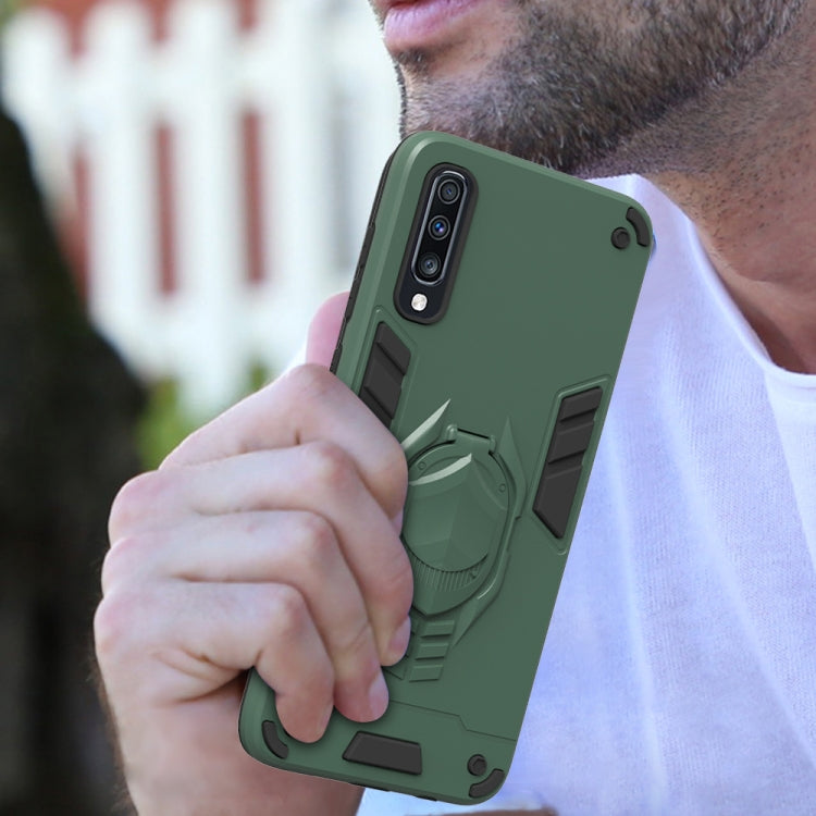 For Samsung Galaxy A70 2 in 1 Armor Knight Series PC + TPU Protective Case with Invisible Holder