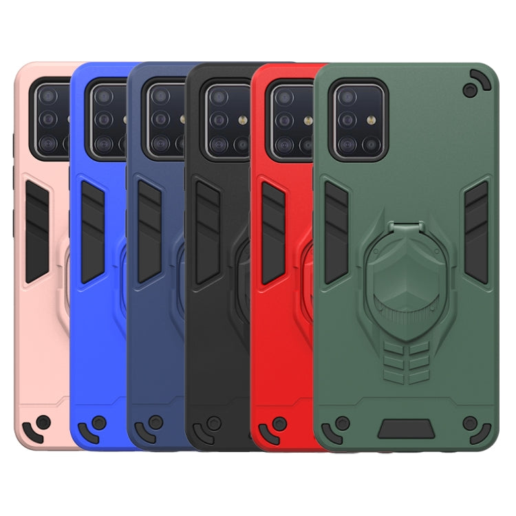 For Samsung Galaxy A71 2 in 1 Armor Knight Series PC + TPU Protective Case with Invisible Holder