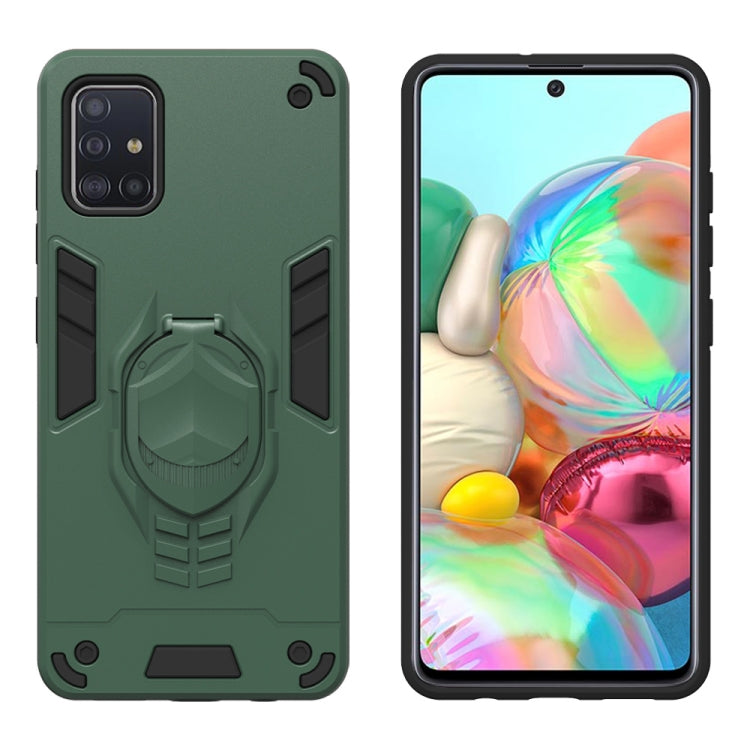 For Samsung Galaxy A71 2 in 1 Armor Knight Series PC + TPU Protective Case with Invisible Holder