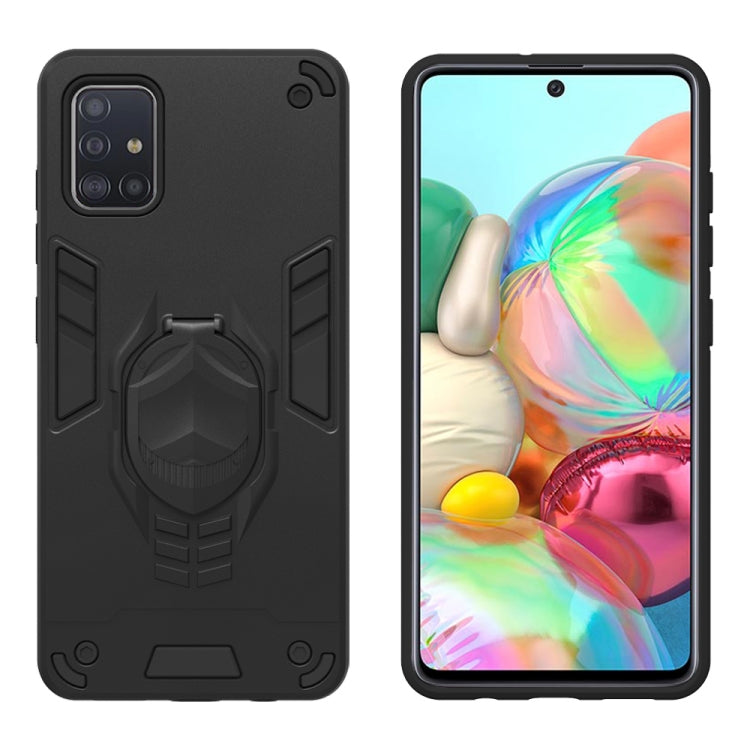 For Samsung Galaxy A71 2 in 1 Armor Knight Series PC + TPU Protective Case with Invisible Holder