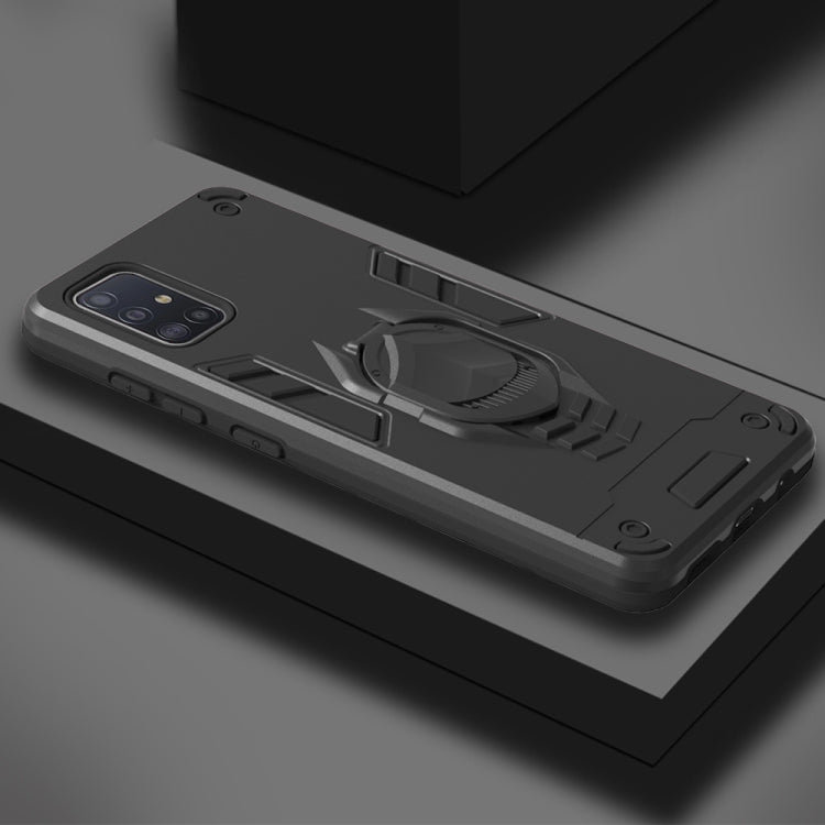 For Samsung Galaxy A71 2 in 1 Armor Knight Series PC + TPU Protective Case with Invisible Holder