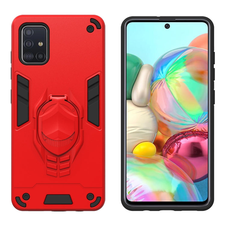For Samsung Galaxy A71 2 in 1 Armor Knight Series PC + TPU Protective Case with Invisible Holder