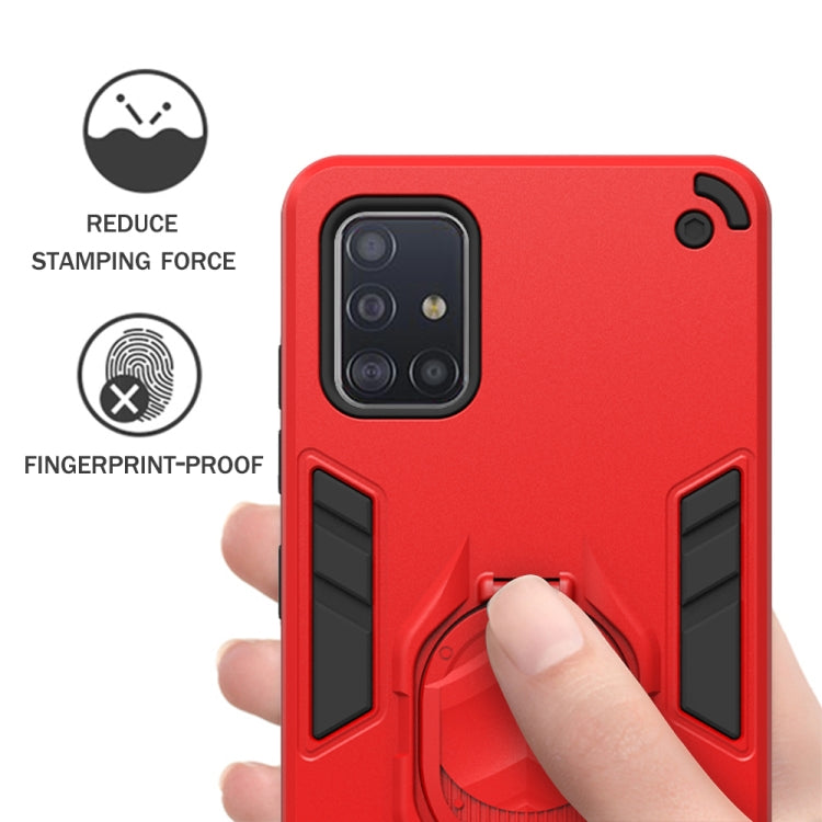 For Samsung Galaxy A71 2 in 1 Armor Knight Series PC + TPU Protective Case with Invisible Holder