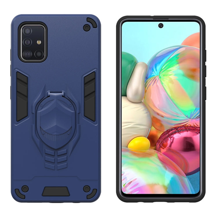 For Samsung Galaxy A71 2 in 1 Armor Knight Series PC + TPU Protective Case with Invisible Holder