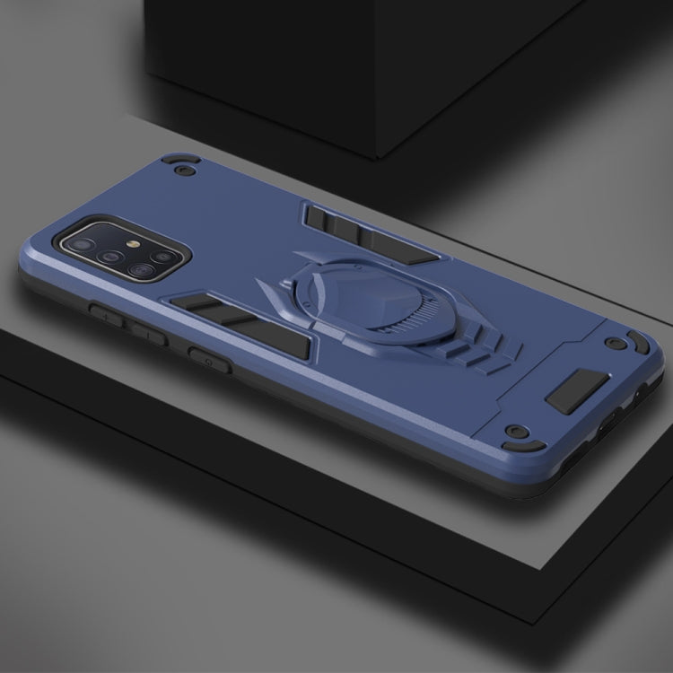 For Samsung Galaxy A71 2 in 1 Armor Knight Series PC + TPU Protective Case with Invisible Holder