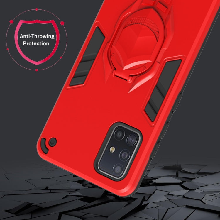 For Samsung Galaxy A71 2 in 1 Armor Knight Series PC + TPU Protective Case with Invisible Holder