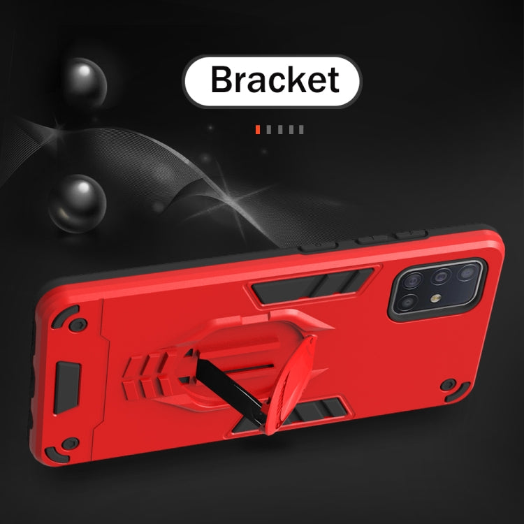 For Samsung Galaxy A71 2 in 1 Armor Knight Series PC + TPU Protective Case with Invisible Holder
