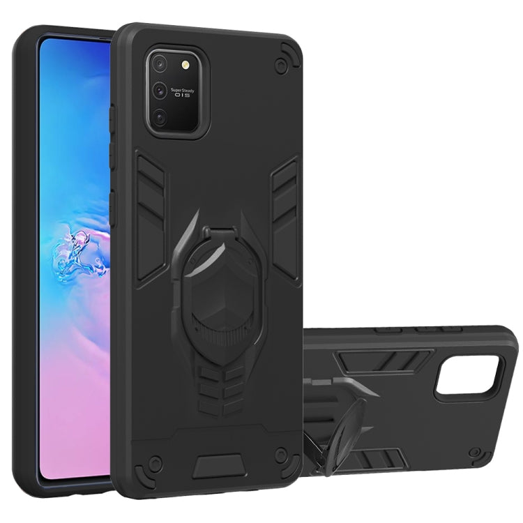 For Samsung Galaxy A81 / Note 10 Lite 2 in 1 Armor Knight Series PC + TPU Protective Case with Invisible Holder